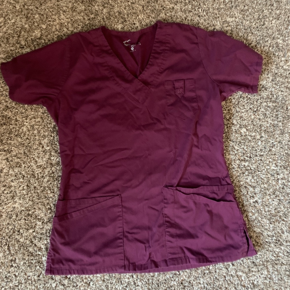 Maroon scrub top